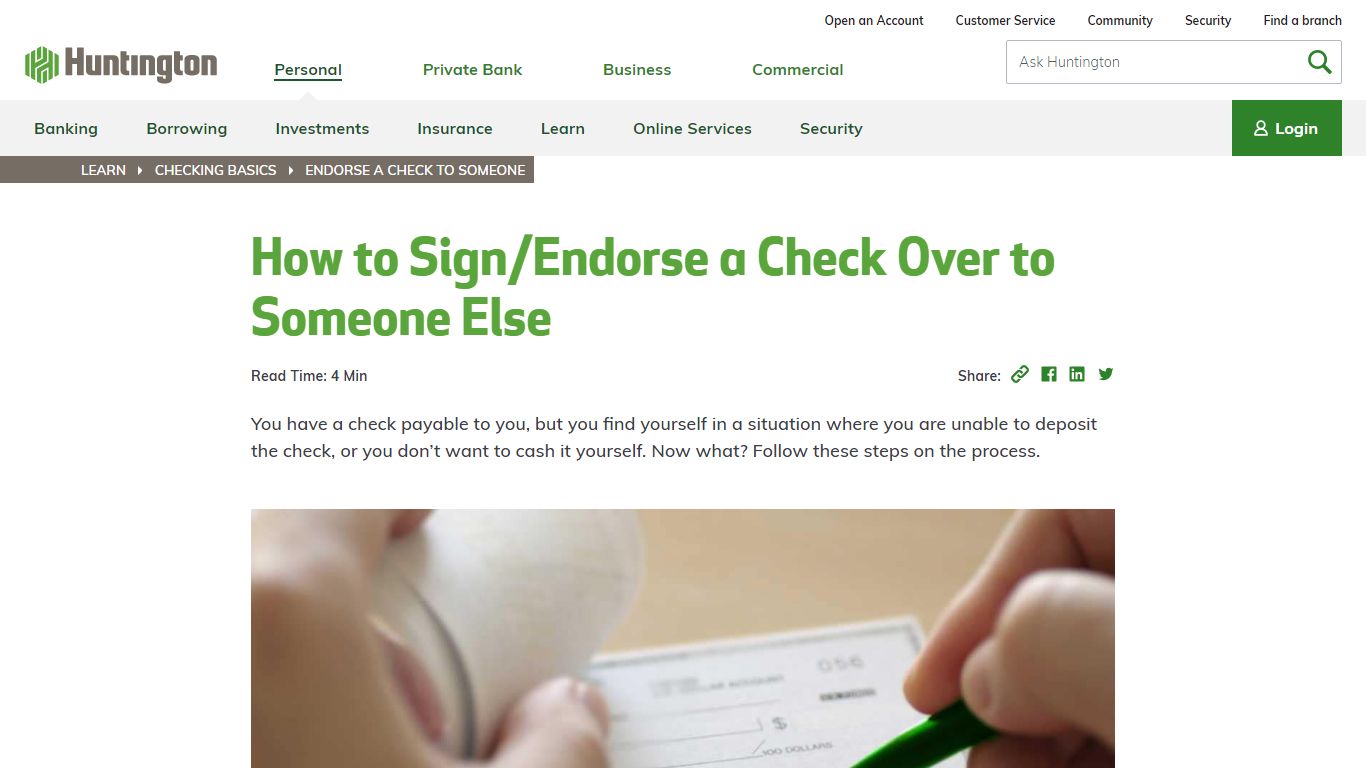 How to Sign/Endorse a Check Over to Someone Else