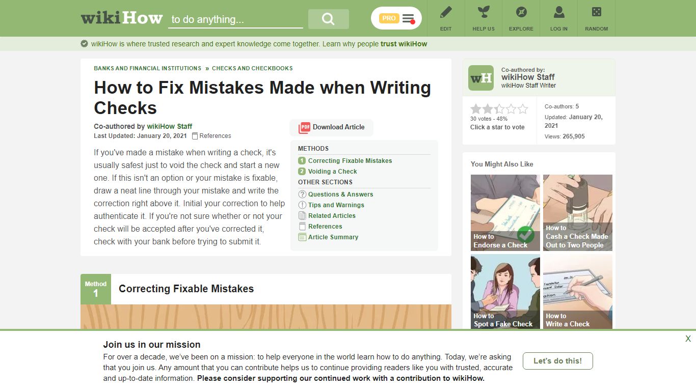 How to Fix Mistakes Made when Writing Checks: 9 Steps - wikiHow